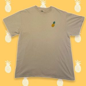 Pineapple Embroidered Vibes Mens Large Tee Shirt